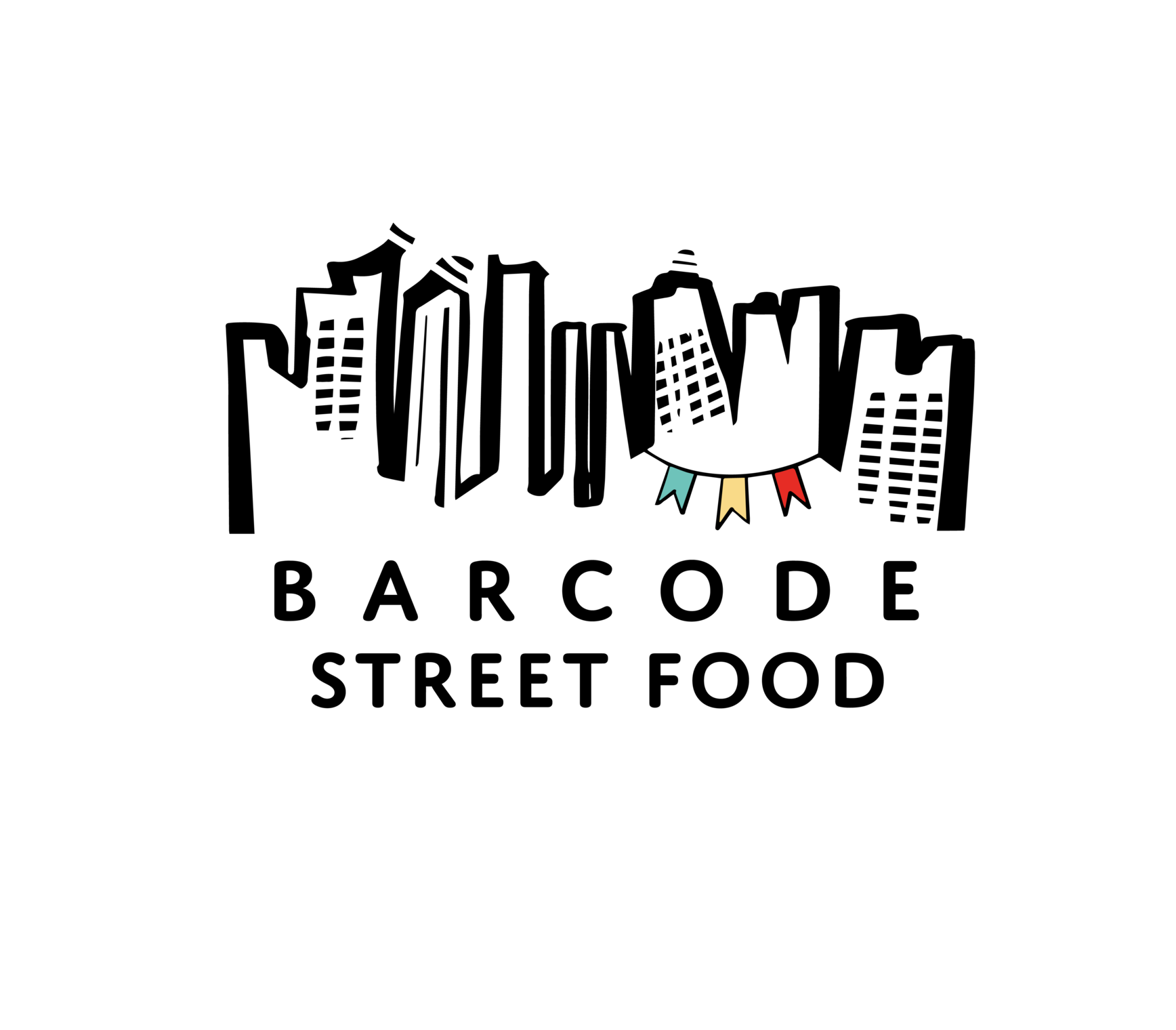 Barcode street food logo